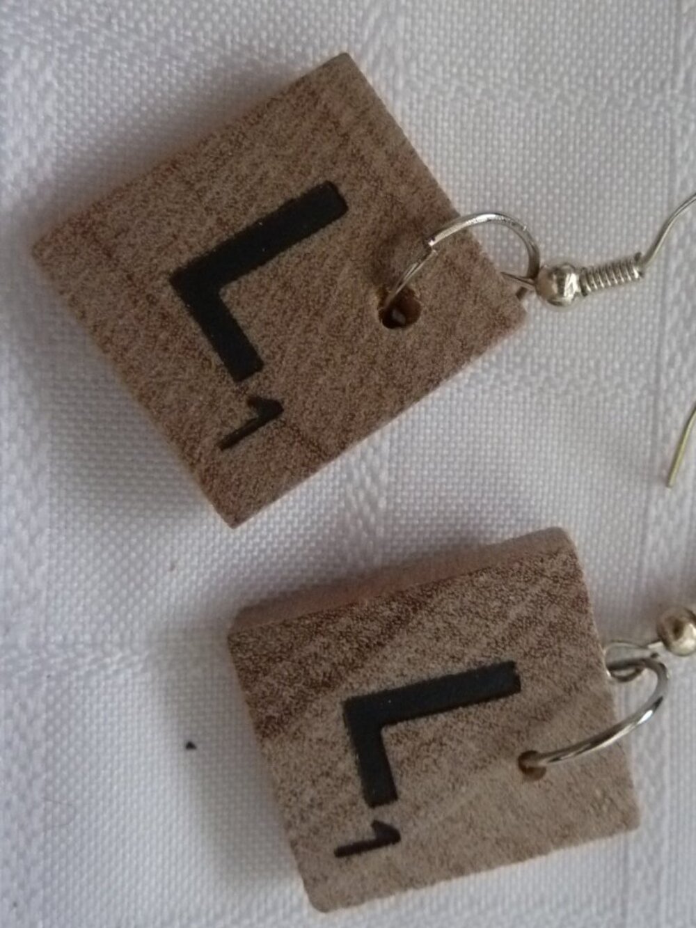 No86 Handmade earrings made from Scrabble tiles